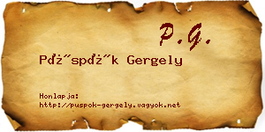 Püspök Gergely névjegykártya